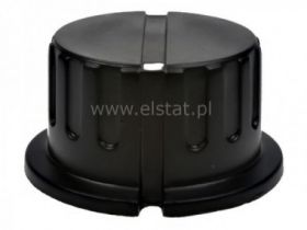 Gałka fi= 25x18mm oś=6mm czarna + śrubka