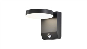 Oprawa Elewacyjna Led 17W 2520Lm 4000K Czujnik Regulowana Czarna Okrągła 2957