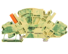 Złączka szynowa PE 2-przewodowa z izolowanym gniazdem pomiarowym do wtyku pomiarowego fi 4mm 2007-8807 /20szt./