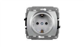 Trend Gniazdo Pojedyncze Z/U Schuko Srebrny Metalik 7Gp-1Sp
