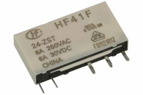 Przekaźnik; elektromagnetyczny miniaturowy; HF41F-024-ZST; 24V; DC; 1 styk przełączny; 6A; 250V AC; 6A; 30V DC; do druku (PCB);
