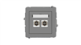 Deco Gniazdo Antenowe Podwójny Typu F (Sat) Pozłacany Szary Mat 27Dgf-2.1