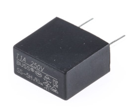 Bezpiecznik nieresetowalny 1A 250V ac Eaton T Plastikowe 100 A przy 300 V AC rozstaw 5.08mm