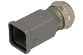 Obudowa złącza; Han A; 19200031425; 3A; stop cynku; proste; na przewód; 1 górne wyjście przewodu; do 1 klamry; z dławnicą M25; s