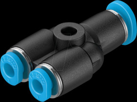 153373 Connector, Y-shaped, 2 x diameter 4 mm &lt;&gt; 1 x diameter 3 mm