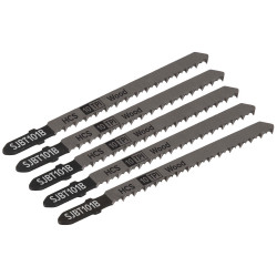 Sealey SJBT101B Jigsaw Blade Hard Wood 100mm 10tpi - Pack of 5