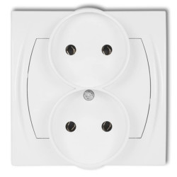 LOGO Gniazdo podwójne 2x(2P) biały LGPR-2