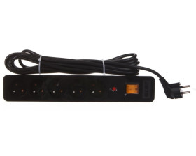 Przedłużacz przeciwprzepięciowy 5-gniazd ACAR X5 5m czarny