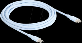 81235 USB 2.0 cable, C plug &gt; C plug, silicone, blue, 2.5 m