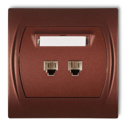 LOGO Gniazdo telefoniczne podwójne 2xRJ11, 4-stykowy brĄzowy metalik 9LGT-2