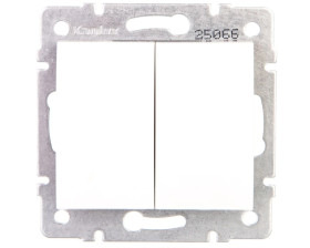 LOGI Łącznik dwugrupowy świecznikowy śrubowy 10AX 250V biały 021010102 25066