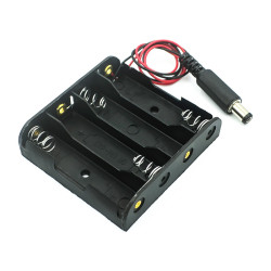 4x AA Battery Holder with DC 5.5/2.1 Jack - 6V