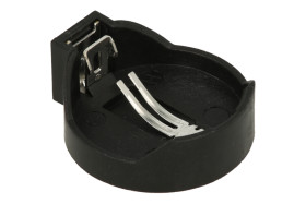 Koszyk baterii; BC600; 1xCR2032; 2 piny; do druku poziomy; pojemnik; czarny; KLS; 2032