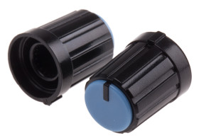 Pokrętło potencjometru oś: 6mm średnica: 13.3mm Okrągłe Plastik Czarny RS PRO