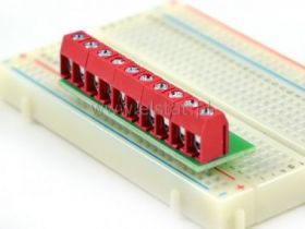 Złącze AK 10-pinów czerwone do płytki stykowej