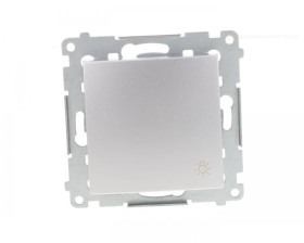 Simon 54 Przycisk /światło/, szybkozłącza, srebrny mat DS1.01/43