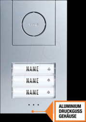 41006 Audio outdoor unit, 3-family house, silver