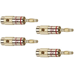Oehlbach 3030 Premium Banana Plug Gold 4 pieces for Secure Speaker Connection