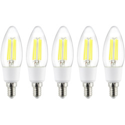Sygonix SY-5781472 LED Bulb E14 2.2W Warm White 5 pcs Filament