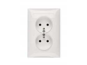Gniazdo podwójne 2x2P+Z LUNA, 16A-250V~, białe
