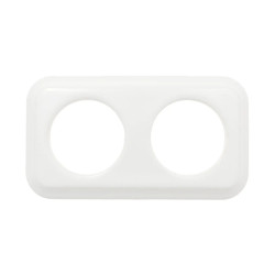 Ramka podwójna kwadratowa ceramiczna biała Ceramic Loft