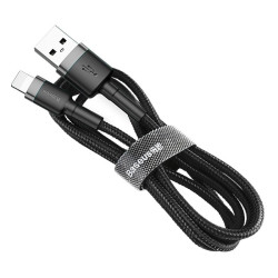 Kabel USB A - Iphone BASEUS 1m Lightning 2,4A Czarno-szary CALKLF-BG1