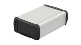 ABS/aluminum enclosure kit, (L x W x H) 106 x 150 x 52 mm, nature/black (RAL 9005), IP40, 83055150.HMT1