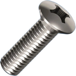 Countersunk head screw, PH cross slot, M2.5, Ø 4.7 mm, 6 mm, steel, stainless, ISO 7047, 001.12.222