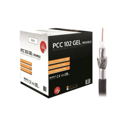 Przewód koncentryczny RG6 PCC102+ŻEL LIBOX czarny (rolka 300m) BX8033