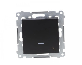 Simon 54 Łącznik schodowy z podświetleniem LED (moduł) 10AX 250V szybkozłącza, czarny mat DW6L.01/49
