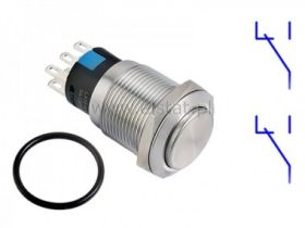 Przycisk stabilny 19mm wyst. stal 230V