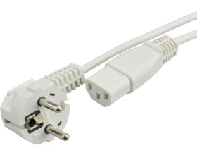 Kabel zasilający 230V 10A IEC320 C13 3m biały