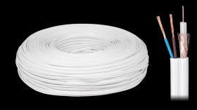 Przewód koncentryczny z zasilaniem, CCTV YWDXek 75-0.59/3.7 K-60 + 2x0.5mm, 1mb