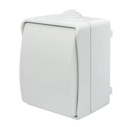 Łącznik pojedynczy uniwersalny natynkowy z klapką Aqua Plus IP44 biały 40220