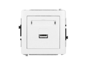 DECO Mechanizm ładowarki USB pojedynczej, 5V, 1A biały mat 25DCUSB-1 KARLIK