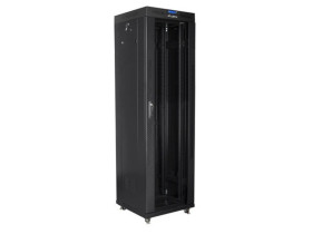SZAFA INSTALACYJNA RACK STOJĄCA 19 42U 600X600 CZARNA DRZWI SZKLANE LCD LANBERG (FLAT PACK)