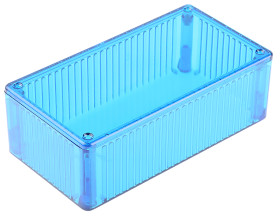 Obudowa Poliwęglan szerokość zew. 80 mm długość zew. 150 mm wys. zew. 46 mm Hammond IP54 Przezroczysty niebieski