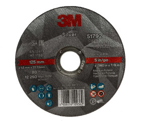 Ściernica krążkowa średnica: 125mm szerokość: 1.6mm P60 otwór: 22.23mm Tlenek aluminium 12000rpm