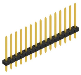 Pin header, 15 pole, pitch 2 mm, straight, black, 10137646