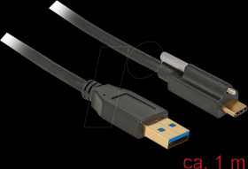 83717 USB 3.1 cable, a plug to C plug, screw top, 1 m