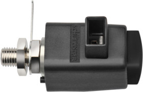 Quick pressure clamp, black, 300 V, 16 A, solder connection/cable lug, nickel-plated, SDK 801 / SW