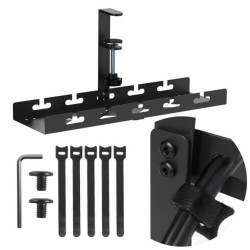 Organizer podbiurkowy na kable Maclean, max. obciążenie 5kg, czarny, MC-105 B