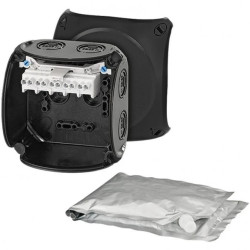 Puszka instalacyjna WP 0404 B natynkowa 104x104x70mm do wypełnienia masą uszczelniającą hermetyczna IP68 czarna HENSEL