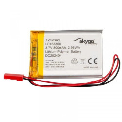 Akumulator Li-Po 3,7V 800mAh PCM złącze JST 2.54 2Pin 150mm AKY0392 LP453350