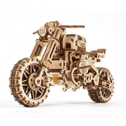 Scrambler UGR-10 z bocznym wózkiem - model mechaniczny do składania - fornir - 380 elementów - Ugearsmodels 70137