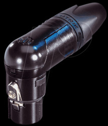 NC3FRX-B XLR angled cable socket, 3-pin, gold, black