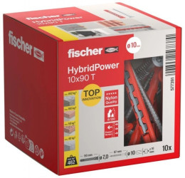 Kołki rozporowe uniwersalne HybridPower 10x90mm 2-składnikowe z łbem sześciokątnym TX40 13 7,0x89mm FISCHER 10szt