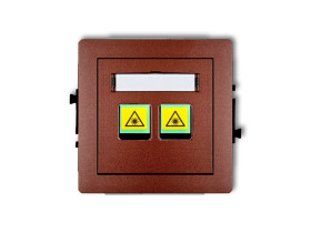 DECO Gniazdo światłowowode/optyczne podwójne brązowy metalik 9DGOP-2 KARLIK