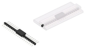 Pin header, 20 pole, pitch 2 mm, straight, black, 10063858