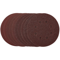 Draper 54759 Punched Sanding Discs, 125mm, Hook &amp; Loop, Assorted Grit, 10Pc